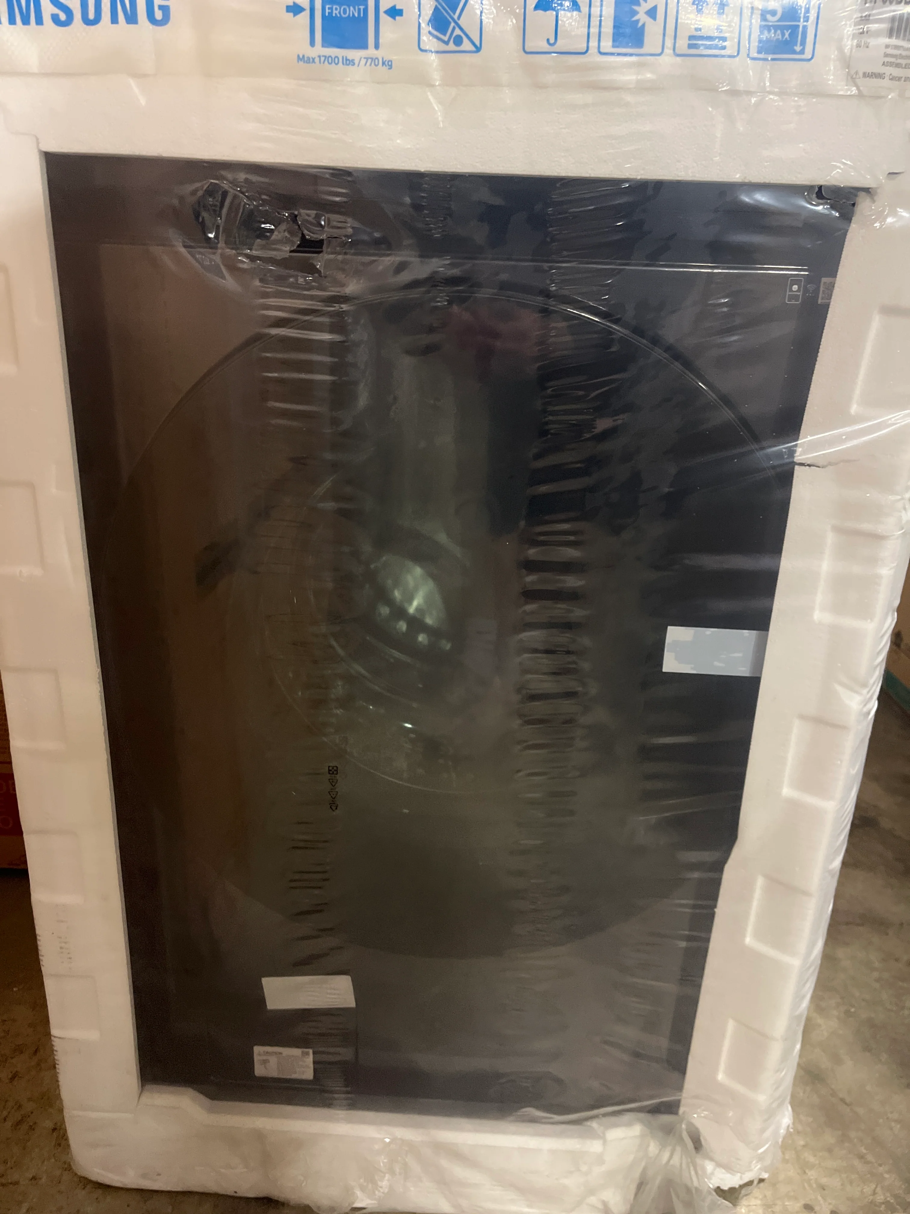 SAMSUNG BESPOKE 27 IN. 6.1 CU. FT. BLACK STAINLESS STEEL FRONT LOAD WASHER WITH SUPERSPEED FEATURE - - Inhomebuy