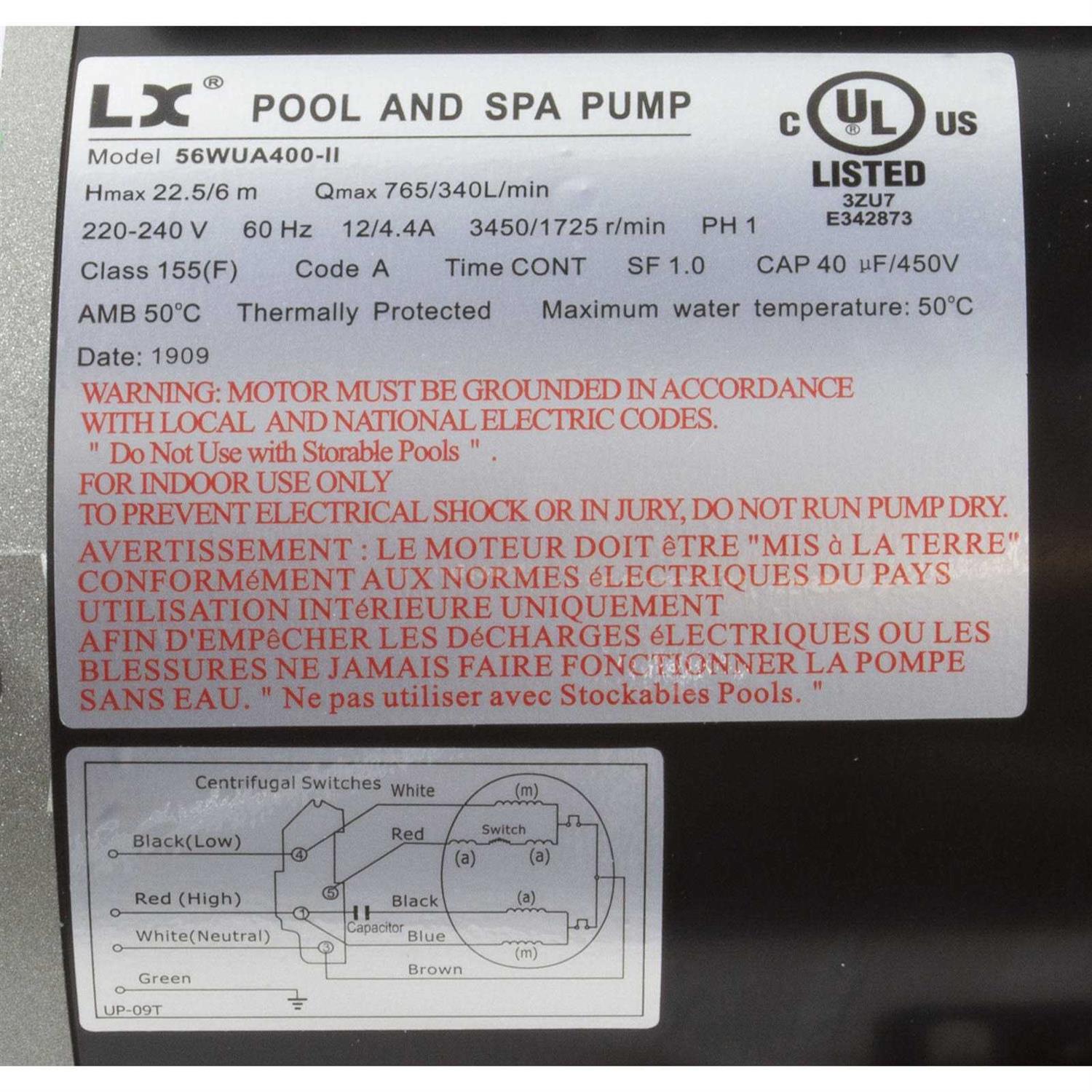 Pump LX 48WUA 2.0hp 230v - Inhomebuy