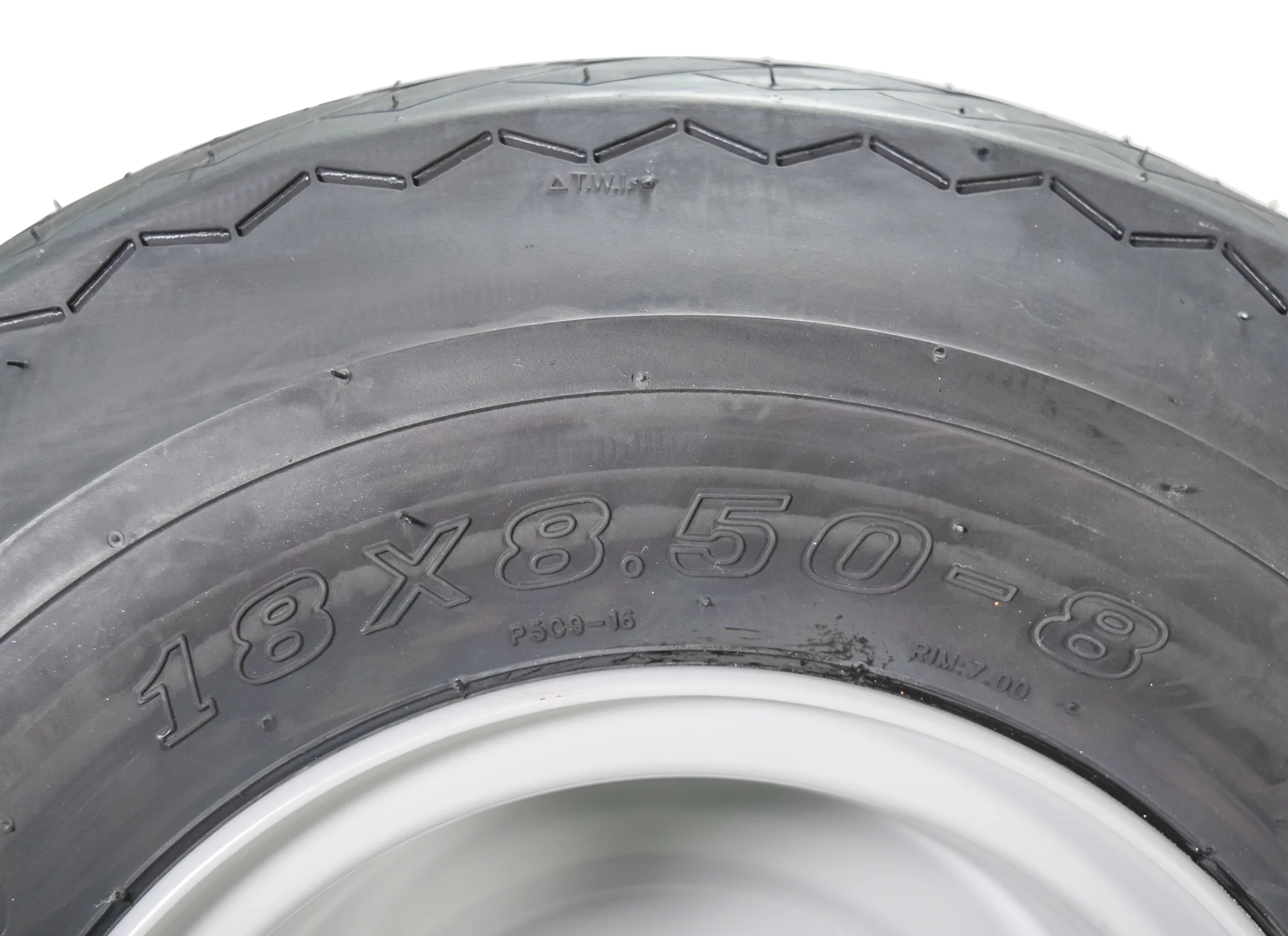 MASSFX 18x8.5-8 Golf Cart, Turf, Lawn & Garden Tire 4 Ply & 4/4 Matt Black Wheel Assembled Kit 18x8.5x8 - Inhomebuy