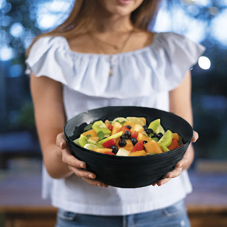 L Bowl With Lid Black - Inhomebuy