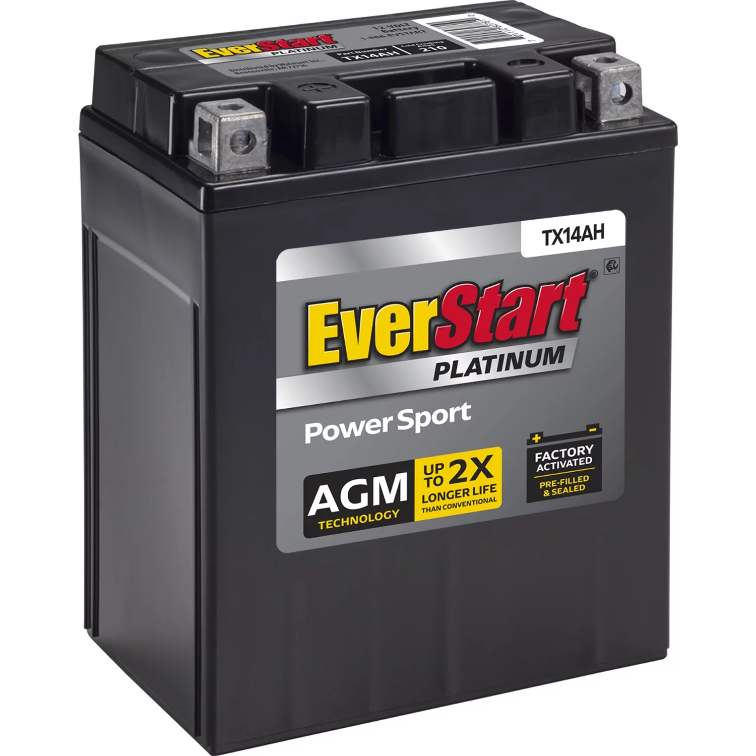 EverStart Premium AGM PowerSport Battery, Group Size TX14AH 12 Volt, 220 CCA - Inhomebuy