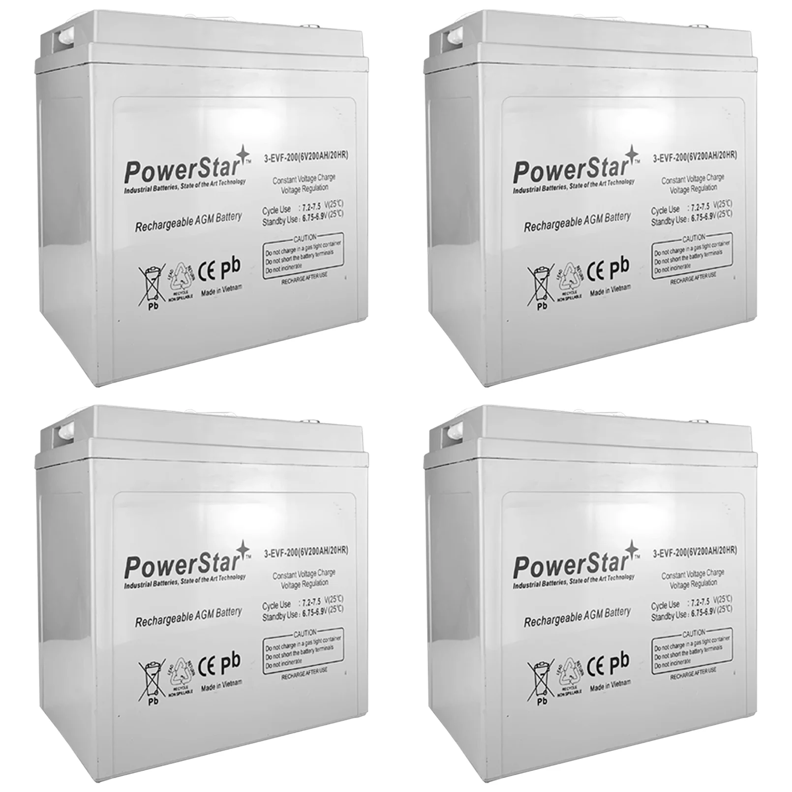 PowerStar Replacement for T-105 6 Volt Golf Cart Battery RV Marine Solar Deep Cycle X4 - Inhomebuy