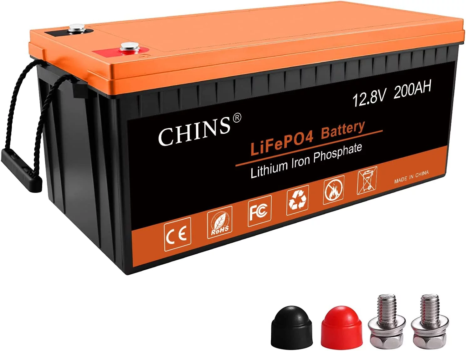 CHINS LiFePO4 Lithium Iron Battery 12V 100Ah for Boat Fishing - Inhomebuy