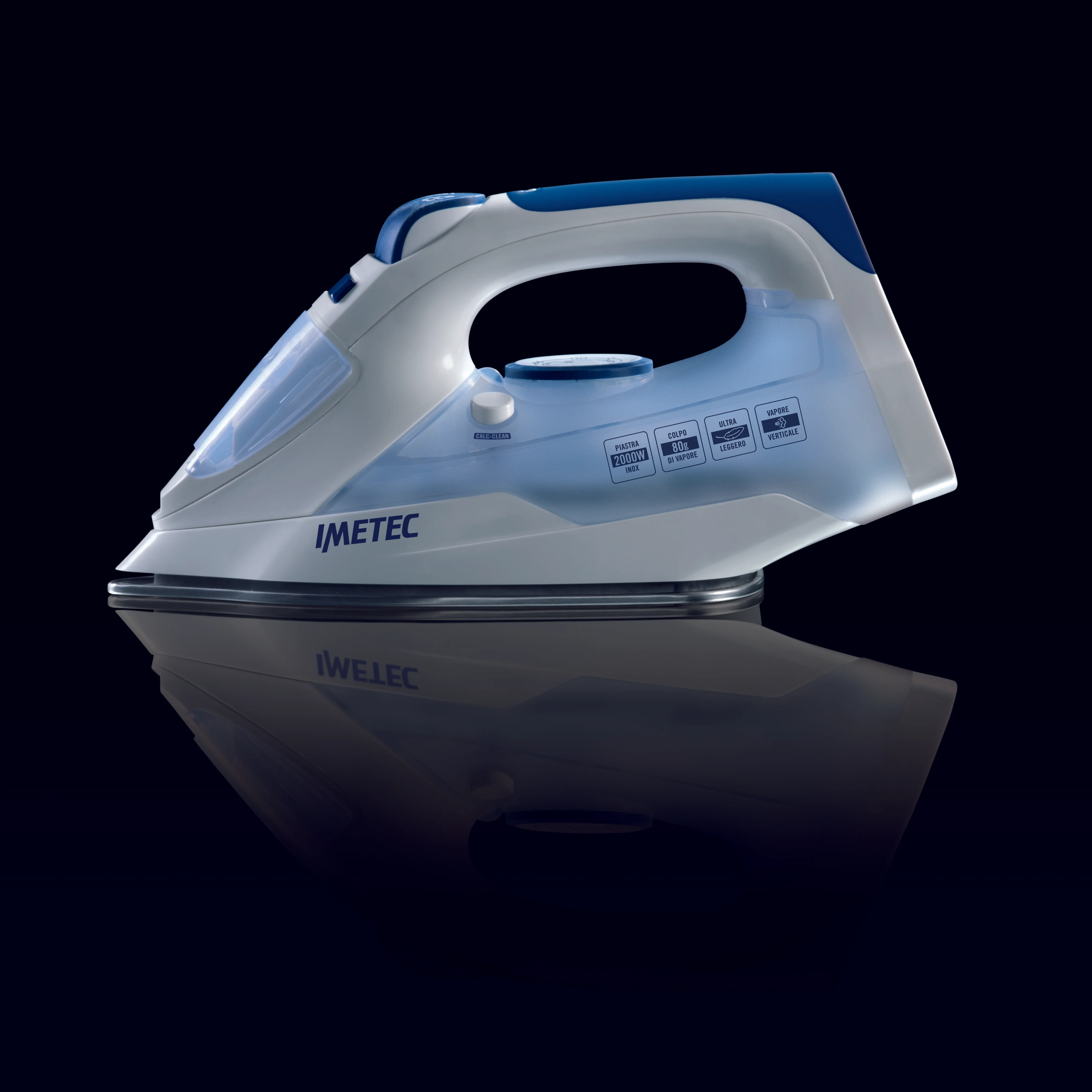 Imetec Steam Iron, Titanox 2000W, 80G, Plate - Inhomebuy