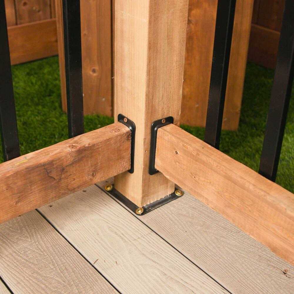 Nuvo Iron 4 in. x 4 in. Black Wood Post Connector Plate WPCP4B - Inhomebuy