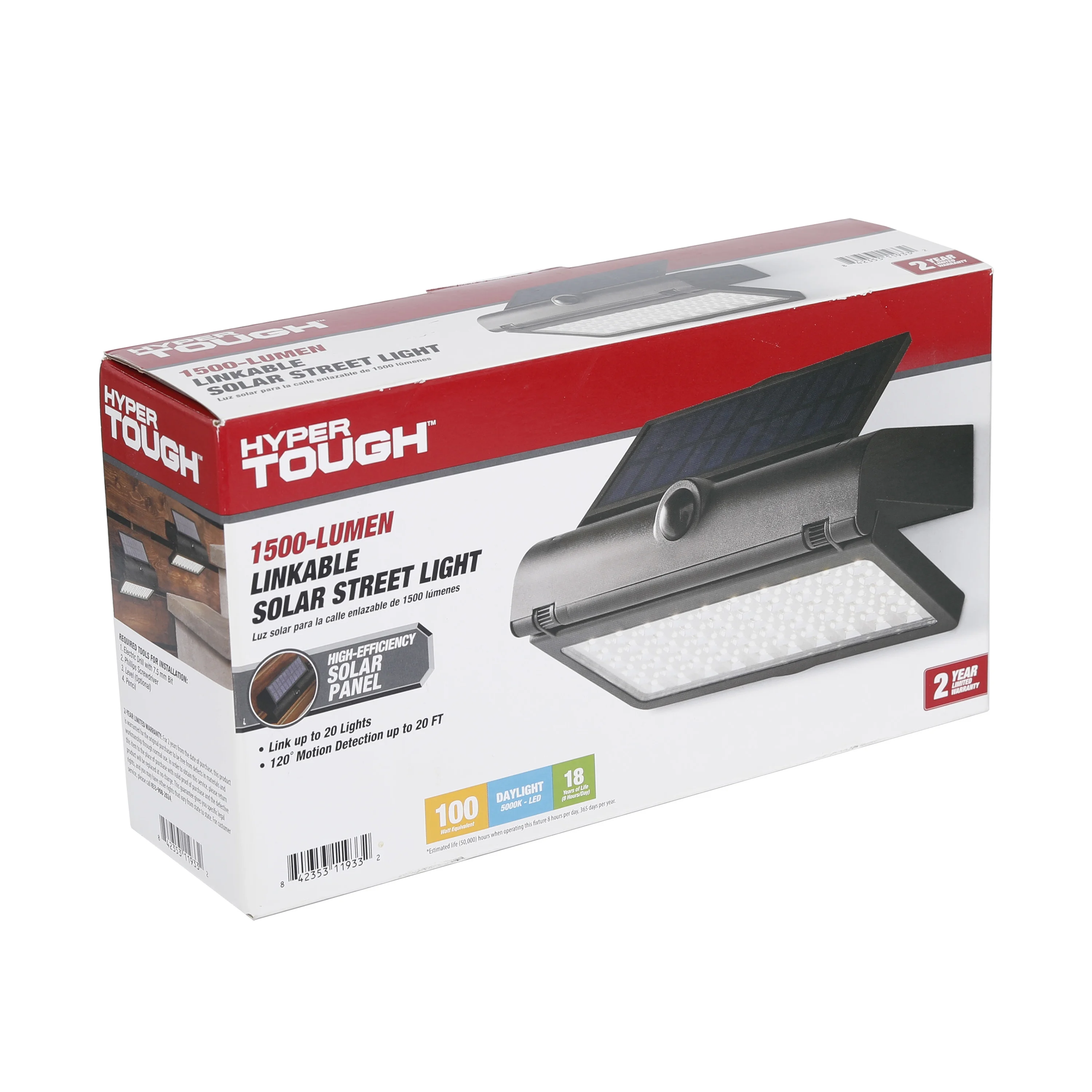 Hyper Tough 1500 Lumen LED Motion Activated Solar Path Light,Durable Plastic Construction - Inhomebuy