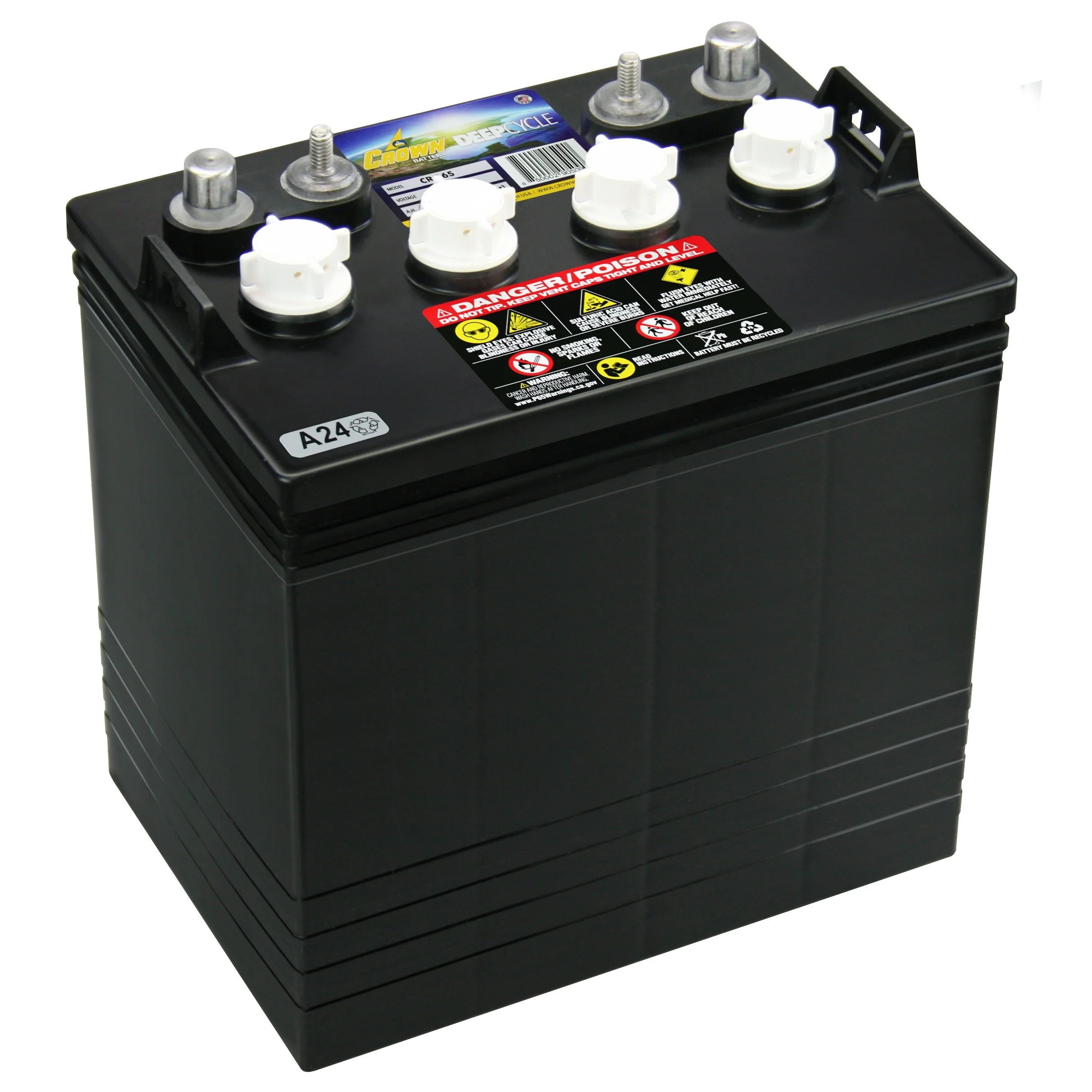 Crown CR-165 8V Deep-Cycle Flooded Battery replaces Trojan T-875 X8 - Inhomebuy