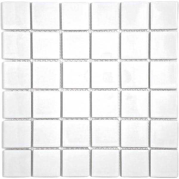 MosaicTileOutlet Traditional 2×2 Gray Square Matte Porcelain Mosaic Tile - Inhomebuy