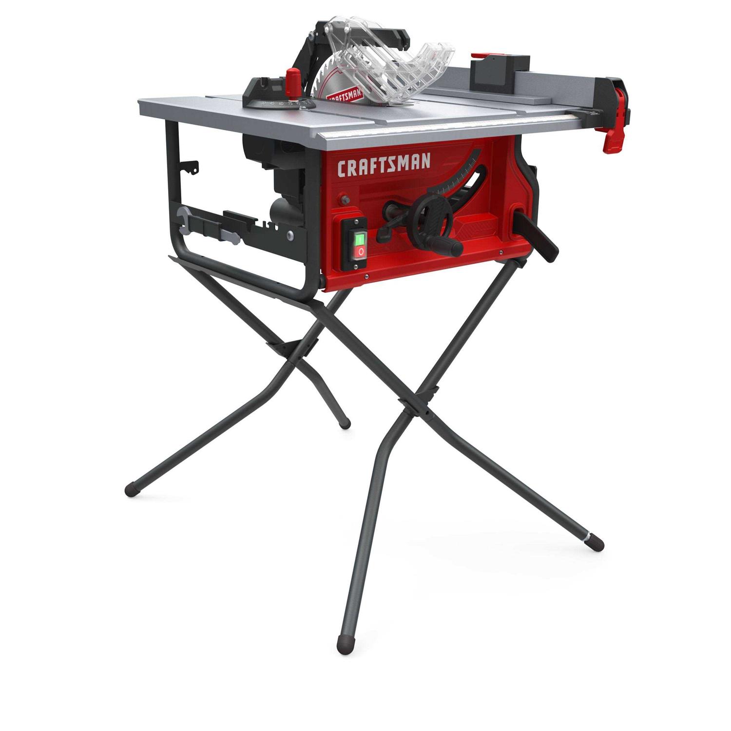CRAFTSMAN 10-in 15-Amp Portable Benchtop Table Saw with Folding Stand CMXETAX69434506 - Inhomebuy