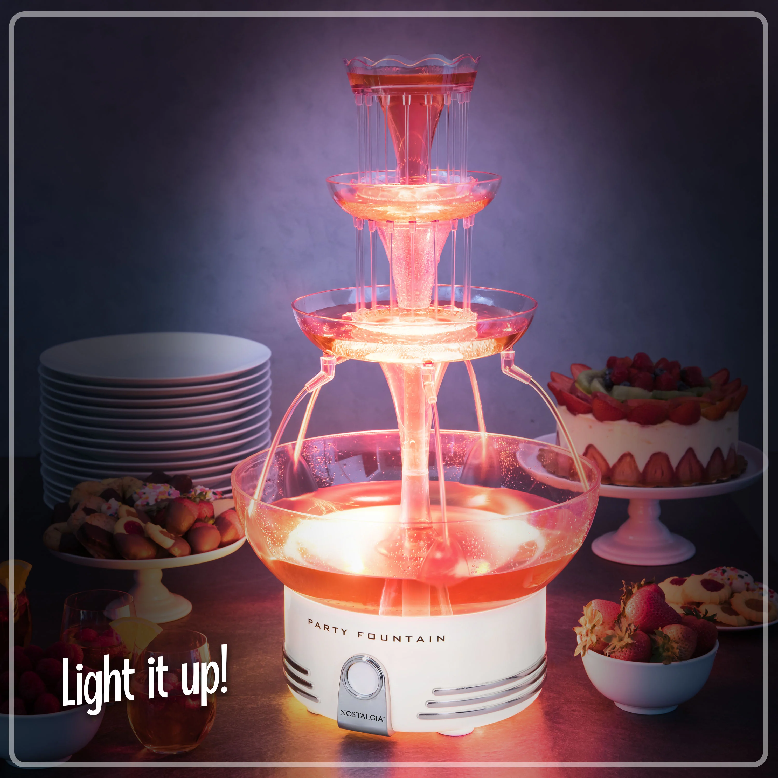 Retro 3-Tier Lighted Party Fountain - Inhomebuy