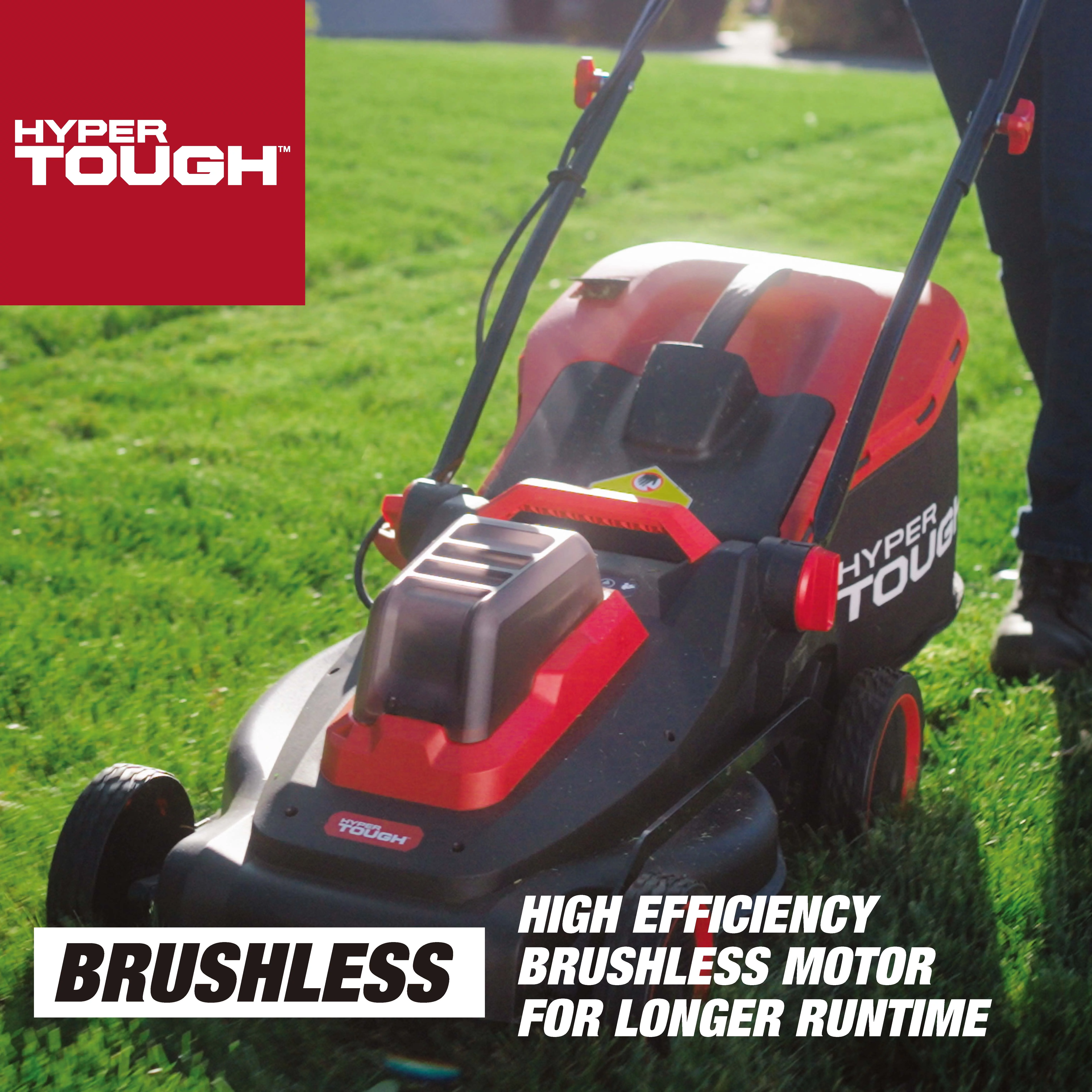 Hyper Tough 40V 18-inch Battery Powered Brushless Push Mower Kit, HT13-401-003-01 - Inhomebuy