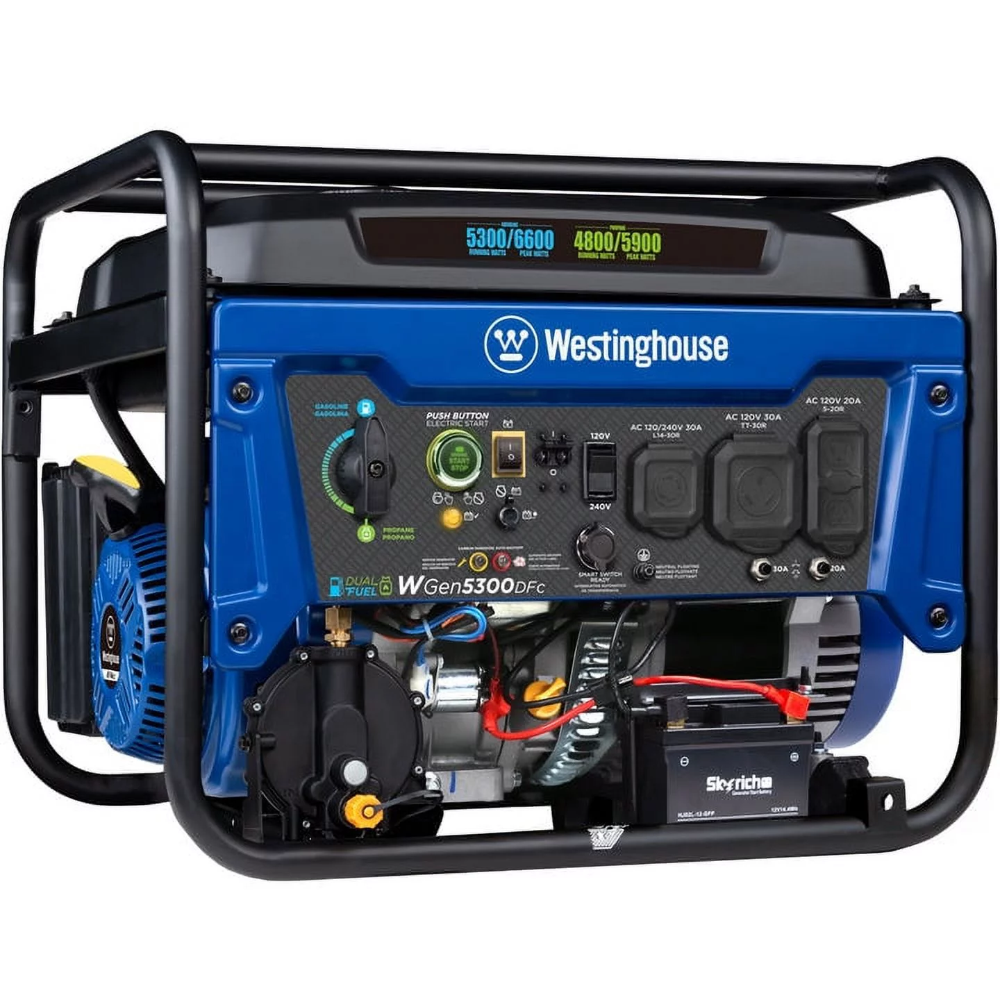 Westinghouse 6600 Peak Watt Home Backup Dual Fuel Portable Generator w/ Remote Electric Start & CO Sensor - Inhomebuy