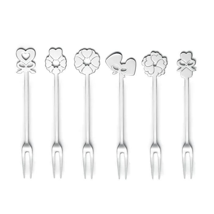 Set Of 6 Appetiser Forks 'LOVE' - Inhomebuy