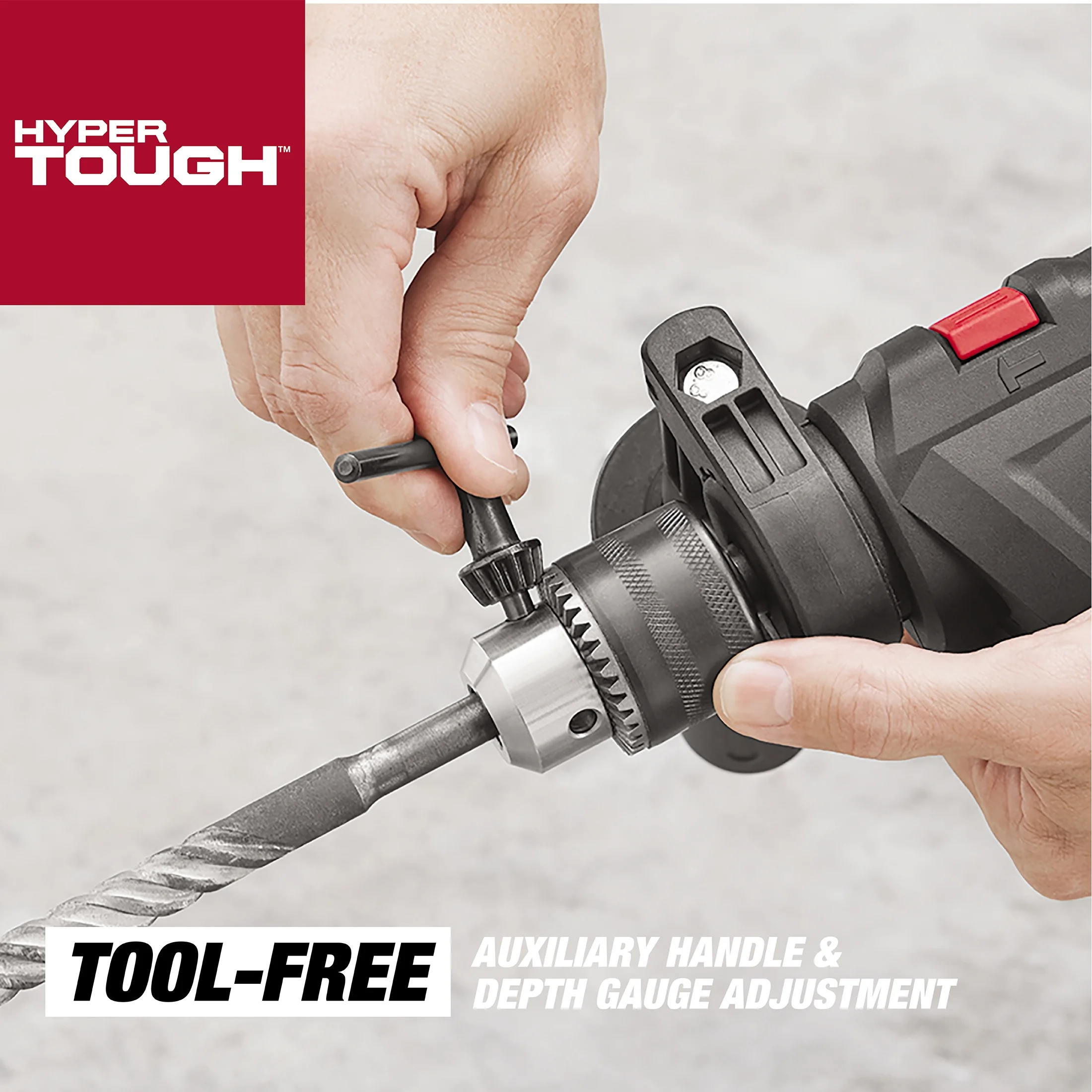 Hyper Tough 6-Amp 1/2-inch Corded Hammer Drill, Keyed Chuck, 120 Volt,TD6HD - Inhomebuy