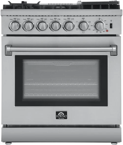 Forno 30 In. Breno Dual Fuel Range in Stainless Steel 5 Italian Burners, FFSGS6196-30 - Inhomebuy