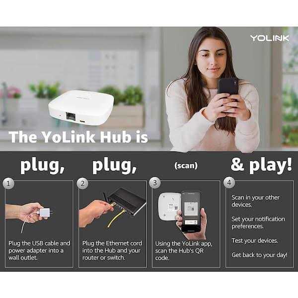 YoLink Hub Central Controller Only for YoLink Devices 1/4 Mile Worlds Longest Range Smart Hub LoRa Enabled Smart Home Automat - Inhomebuy