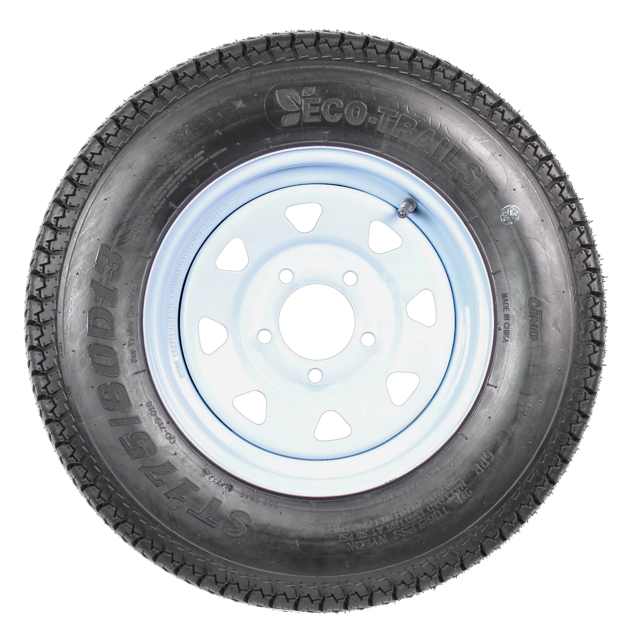 Eco Trailer Tire Rim ST175/80D13 175/80 B78-13 LRC 5 Lug Wheel White Spoke - Inhomebuy