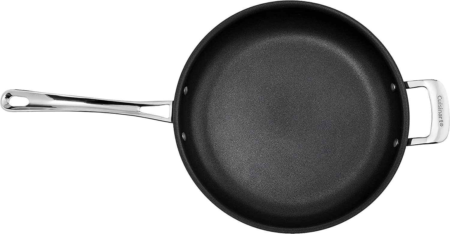 Cuisinart Contour Open Skillet w/ helper handle: 30cm, hard anodized, non-stick | 6422-30HUC - Inhomebuy