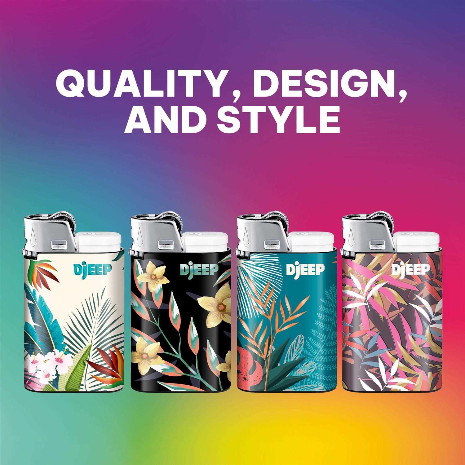 Djeep Pocket Lighters Vibrant Collection Textured Metallic Colorful Unique Lighters - Inhomebuy