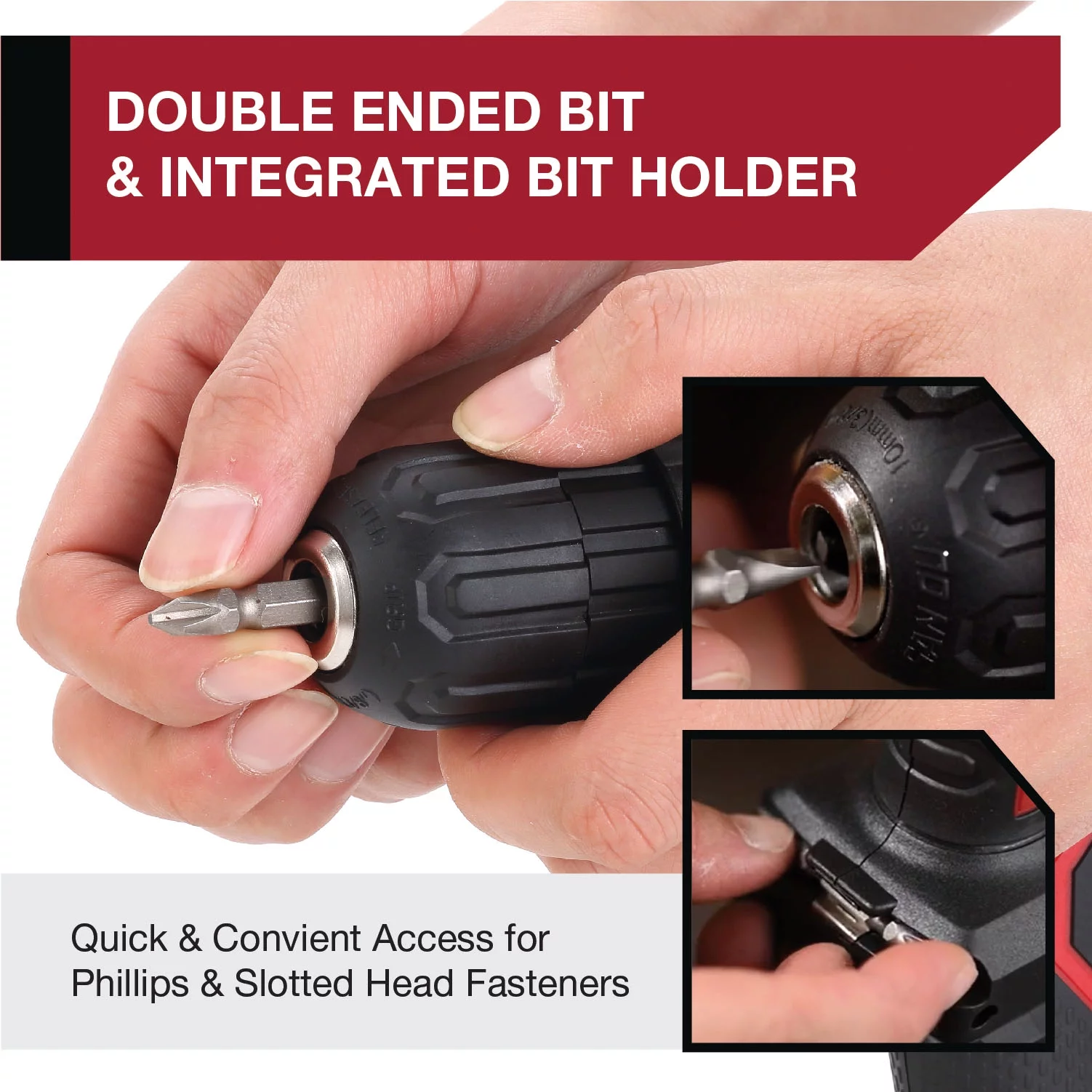 Hyper Tough 20V Max Lithium-Ion 3/8 inch Cordless Drill, 70-Piece Home Tool Set, 1.5Ah Lithium-Ion Battery & Charger, Bit Holder, & Storage Bag - Inhomebuy