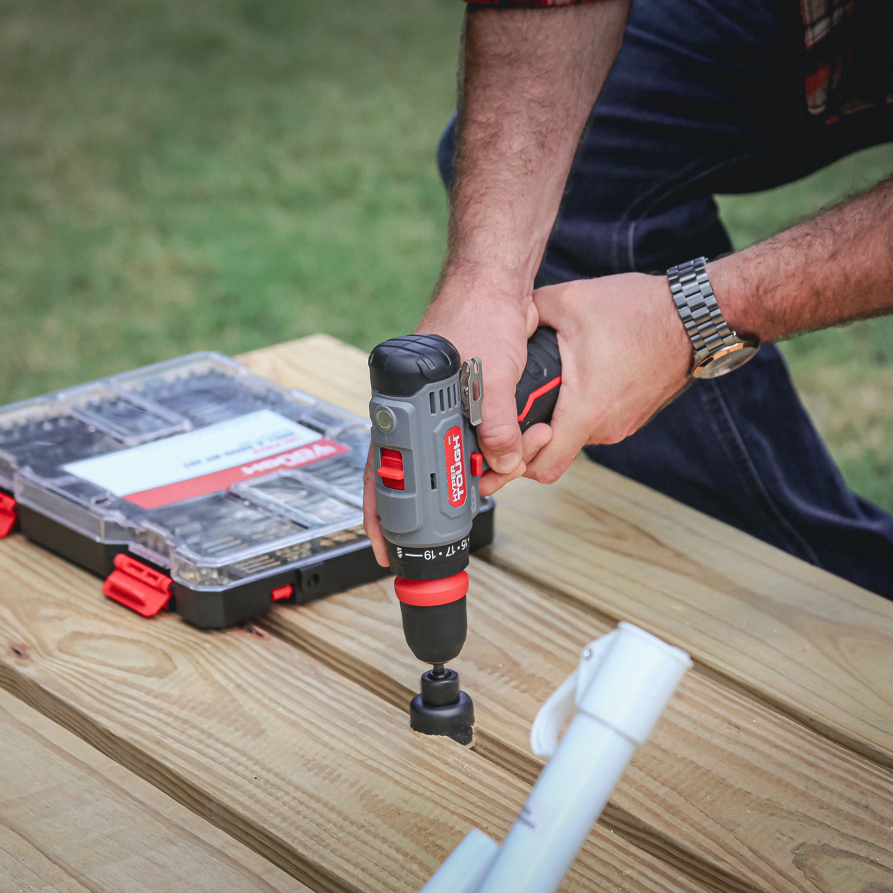 Hyper Tough 12V Max Lithium-Ion 3-in-1 Multi-Head Power Drill Set with 1.5Ah Battery and Charger, 80003 - Inhomebuy