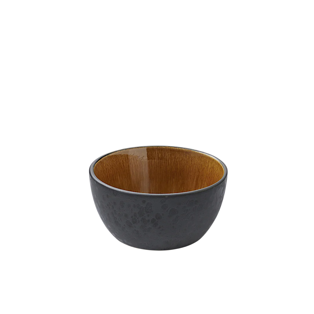 Stoneware Bowl 14cm Black Amber - Inhomebuy