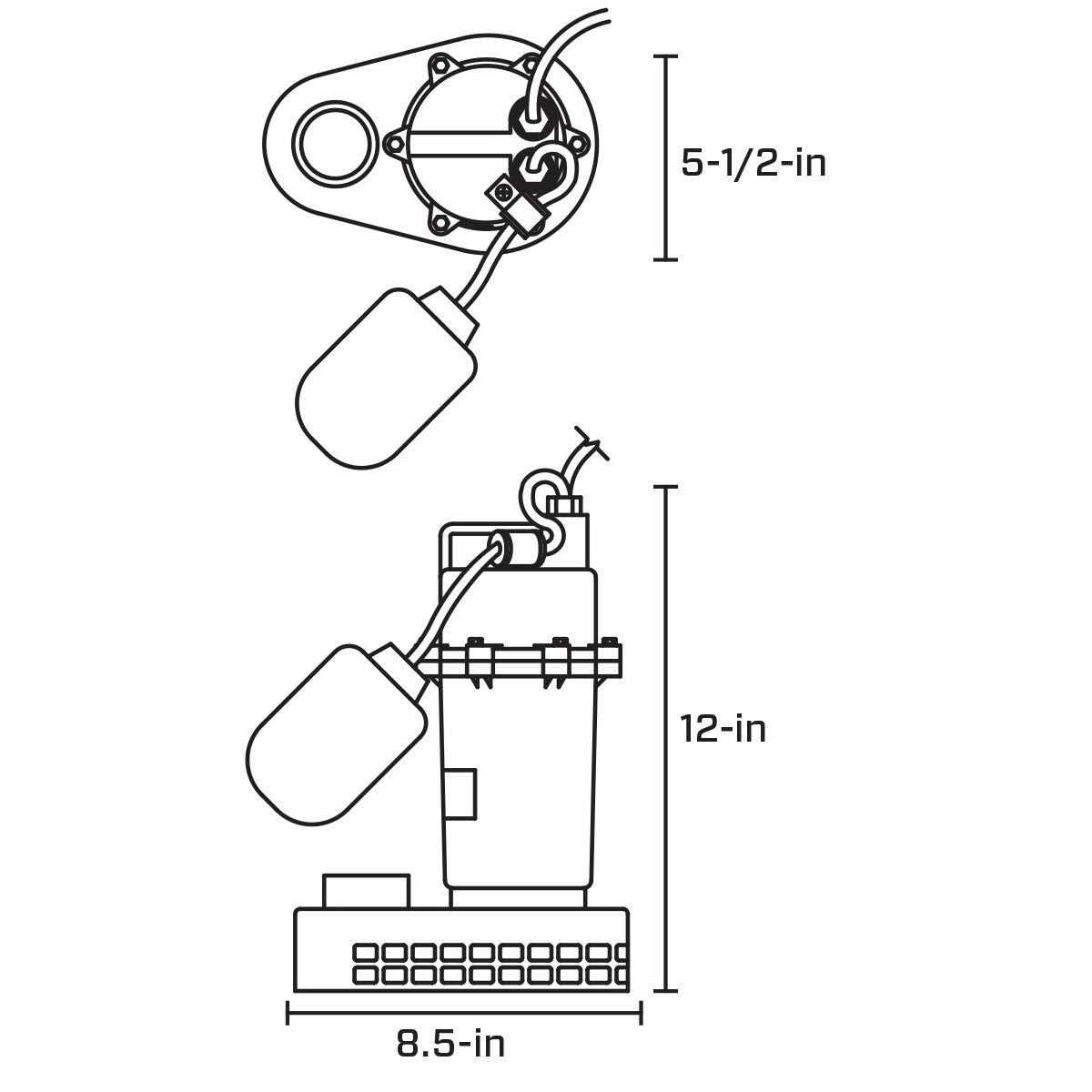 Utilitech 0.167-HP 115-Volt Thermoplastic Submersible Utility Pump 148001 - Inhomebuy