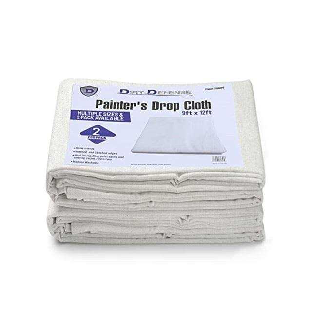 Dirt Defense Canvas Drop Cloth Cotton Tarp Large Canvas Tarp For Art Supplies, Drop Painting Supplies/paint Canvas Fabric and Furniture - Inhomebuy