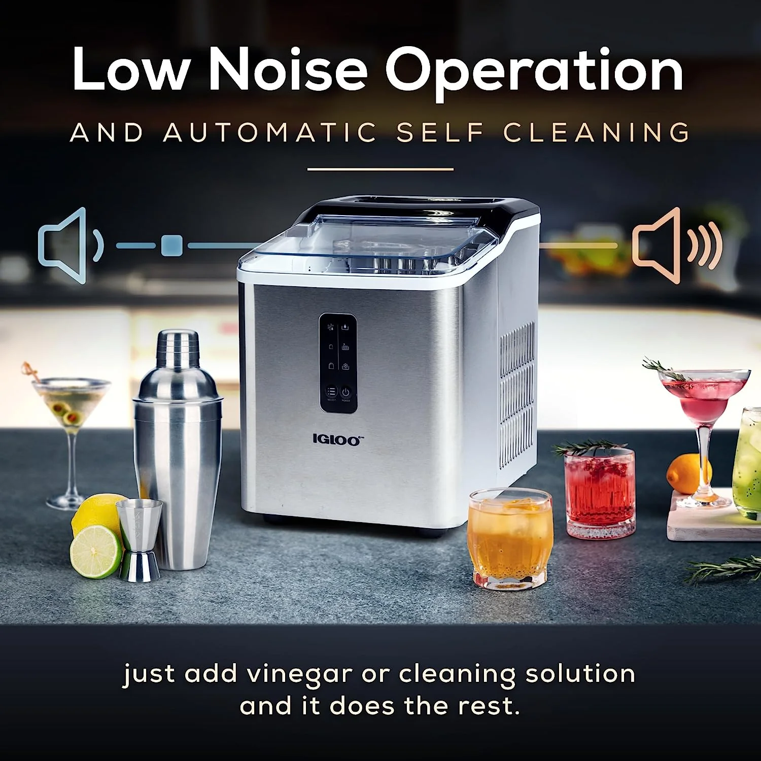 Igloo Automatic Self-Cleaning 26-Pound Ice Maker, Stainless - Inhomebuy