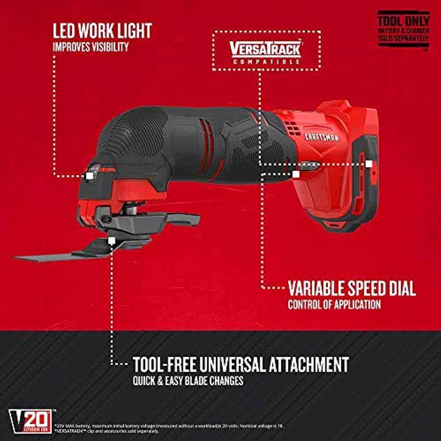 Craftsman V20 4-Tool 20-Volt Max Lithium Ion (Li-Ion) Cordless Combo Kit Cmck400d2 - Inhomebuy