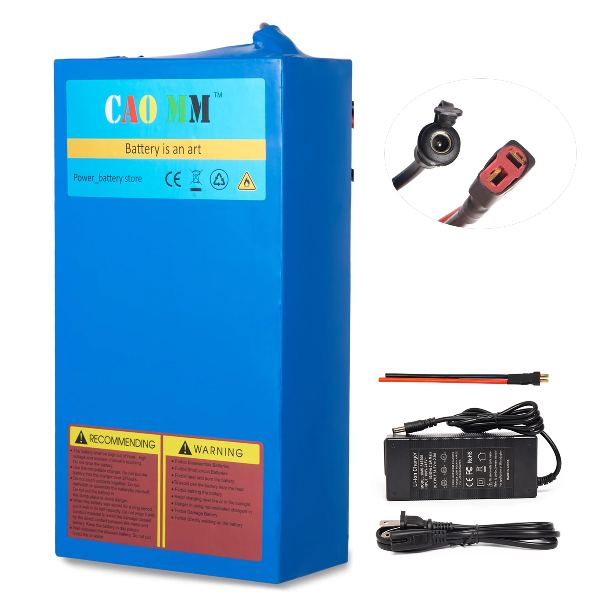 48V 10Ah Ebike Battery with Charger XT90 48V Scooter Lithium Battery for 1000W Electric Bike Motor - Inhomebuy