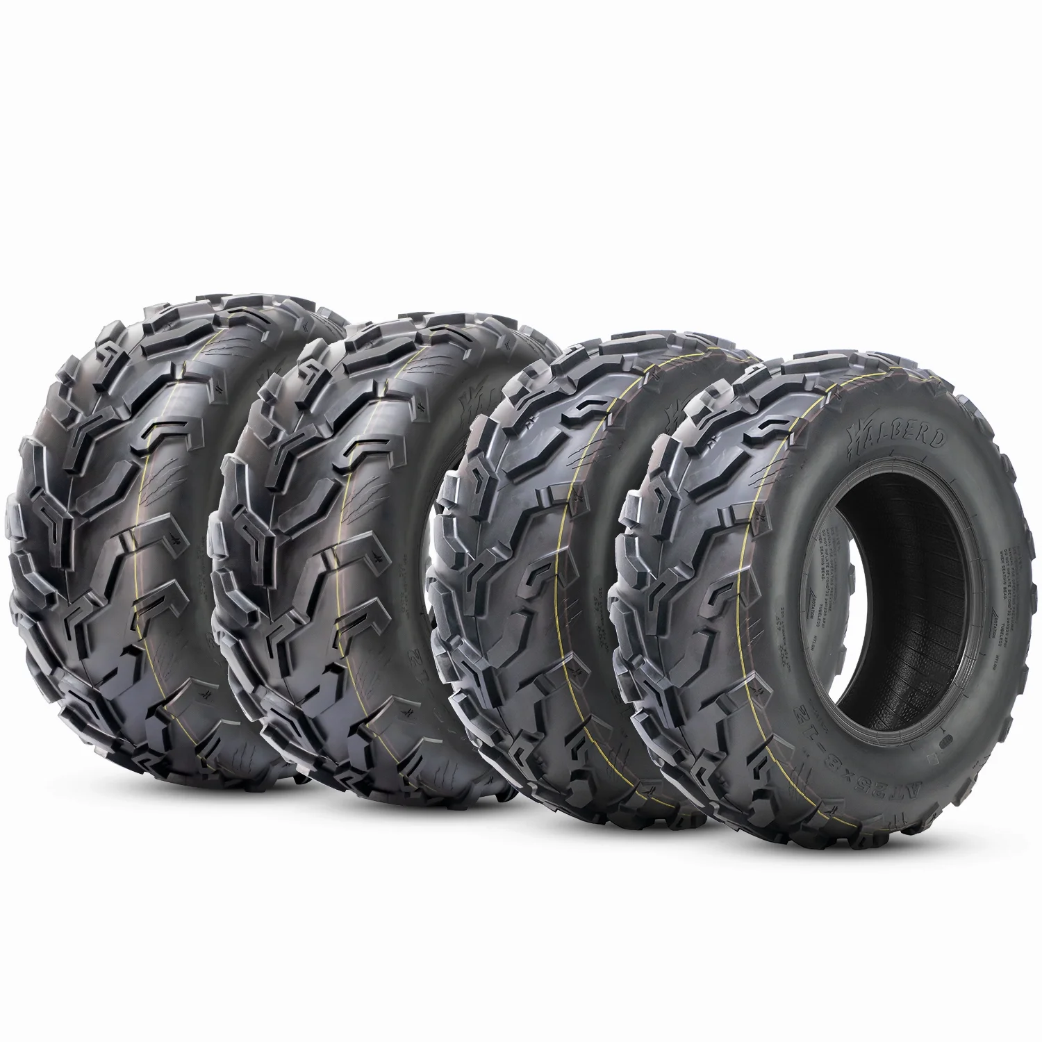 HALBERD Set of 4 25x8-12 Front & 25x10-12 Rear ATV/UTV Tires 6PR Trail Sand All Terrain off Road Tire - Inhomebuy