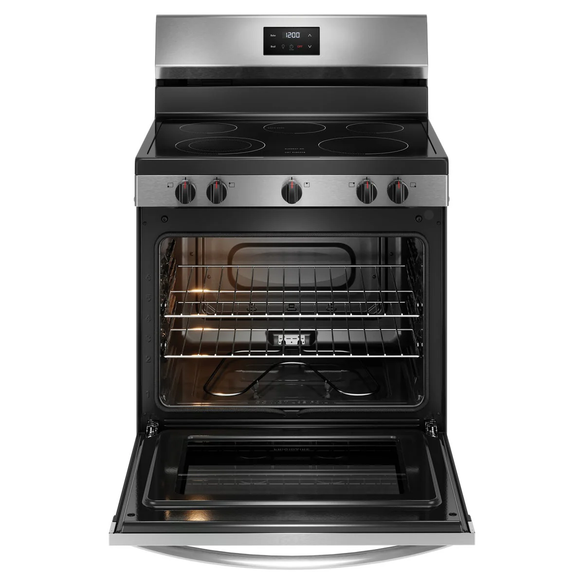 FRIGIDAIRE 30 IN 5.3 CU FT. ELECTRIC 5-BURNER RANGE WITH EVEN BAKING TECHNOLOGY - FCRE305CBS - Inhomebuy