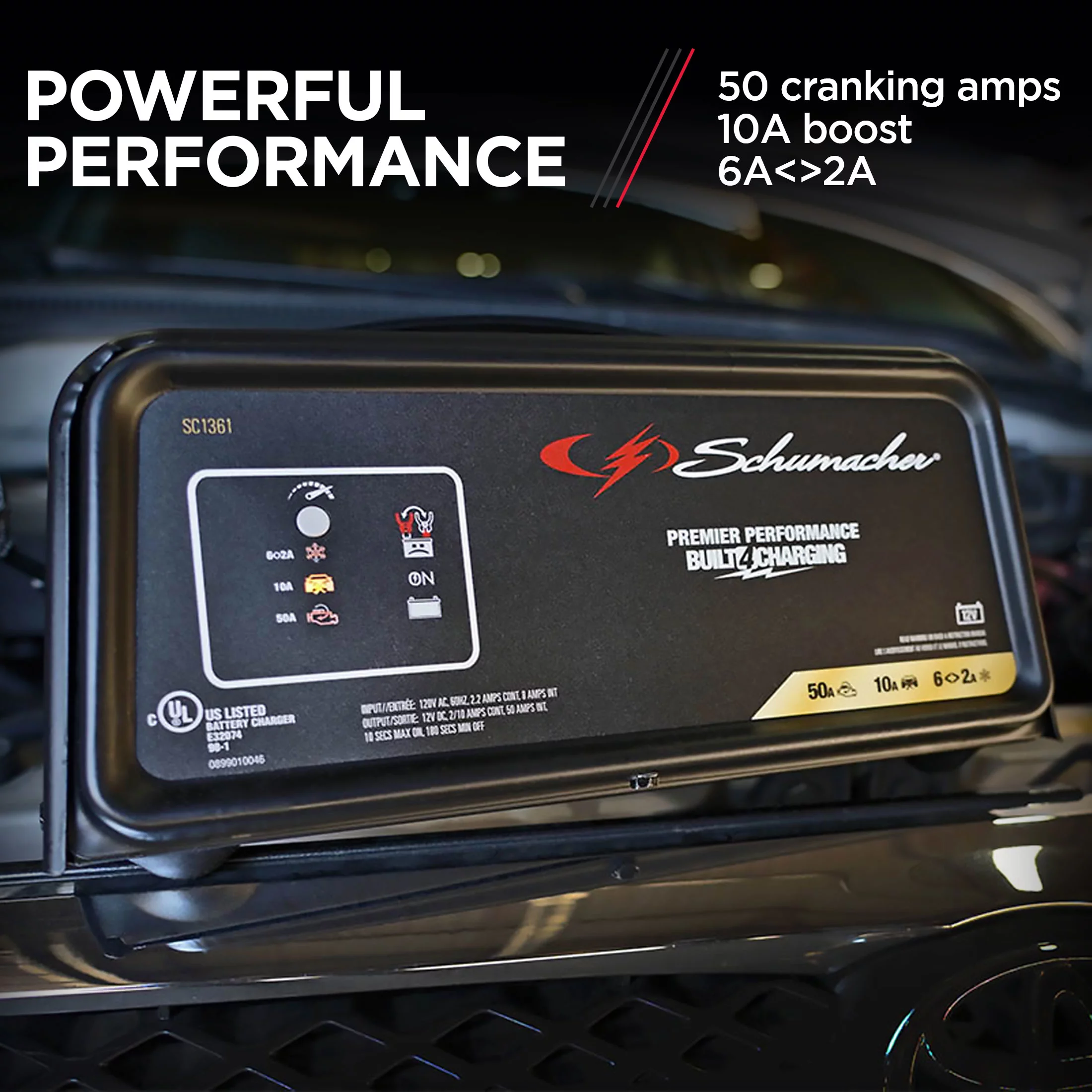 Schumacher 50A 12V Fully Automatic Jump Starter and Battery Charger – New in Box - Inhomebuy