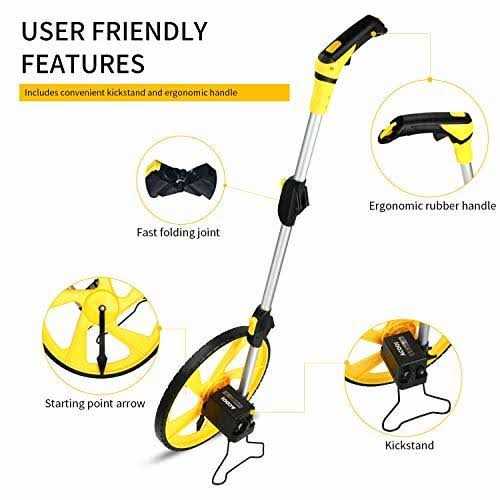 Zozen Measuring Wheel Digital Display 3-sections Foldable 12inch Wheel - Inhomebuy