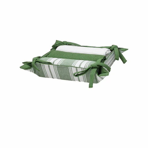 Square Basket 18x18+3 Towels 50x70 Textile Verde - Inhomebuy