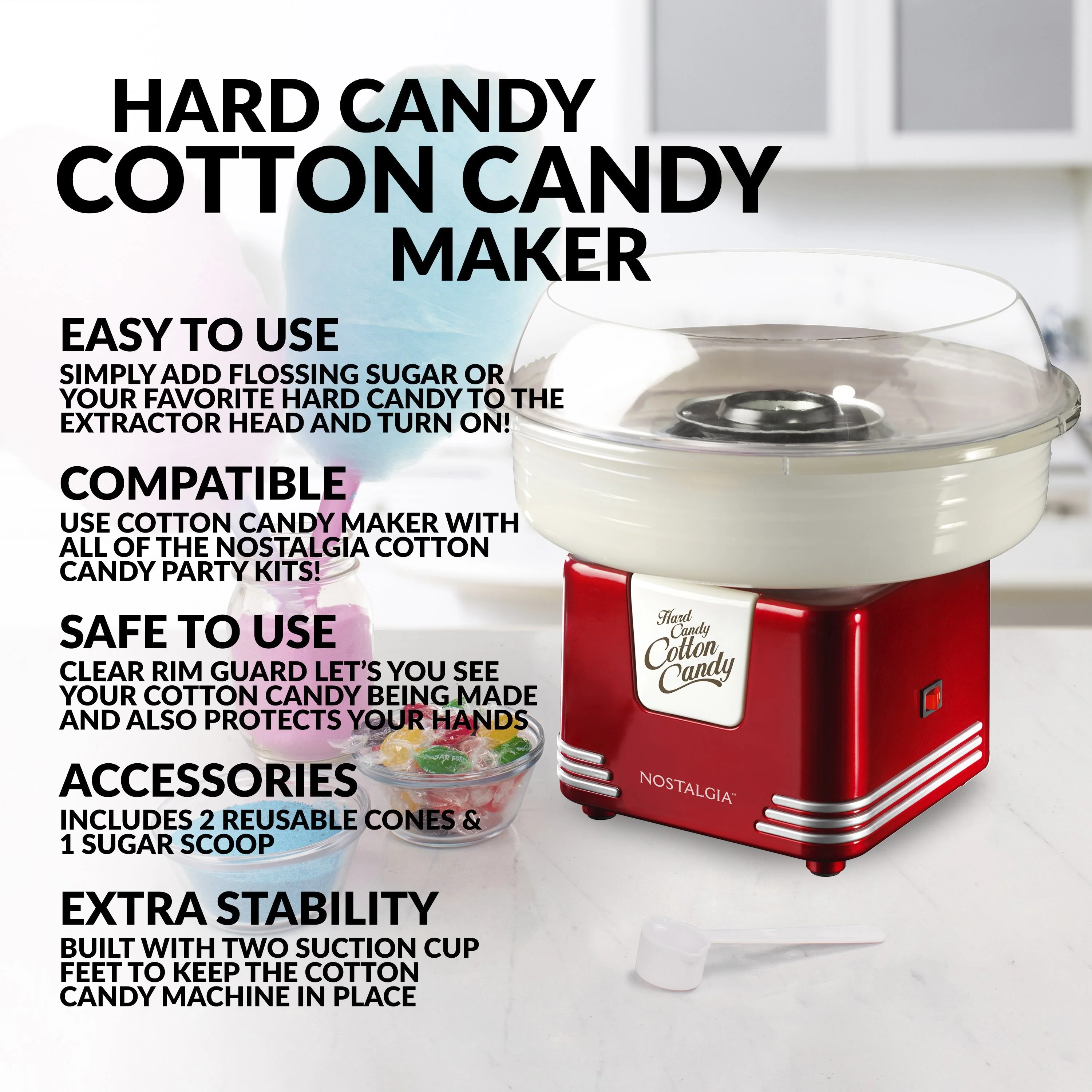 Retro Hard Candy Cotton Candy Maker - Inhomebuy
