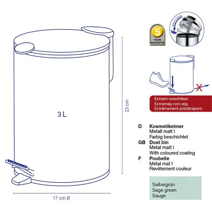 Dust Bin Mats White 3L - Inhomebuy
