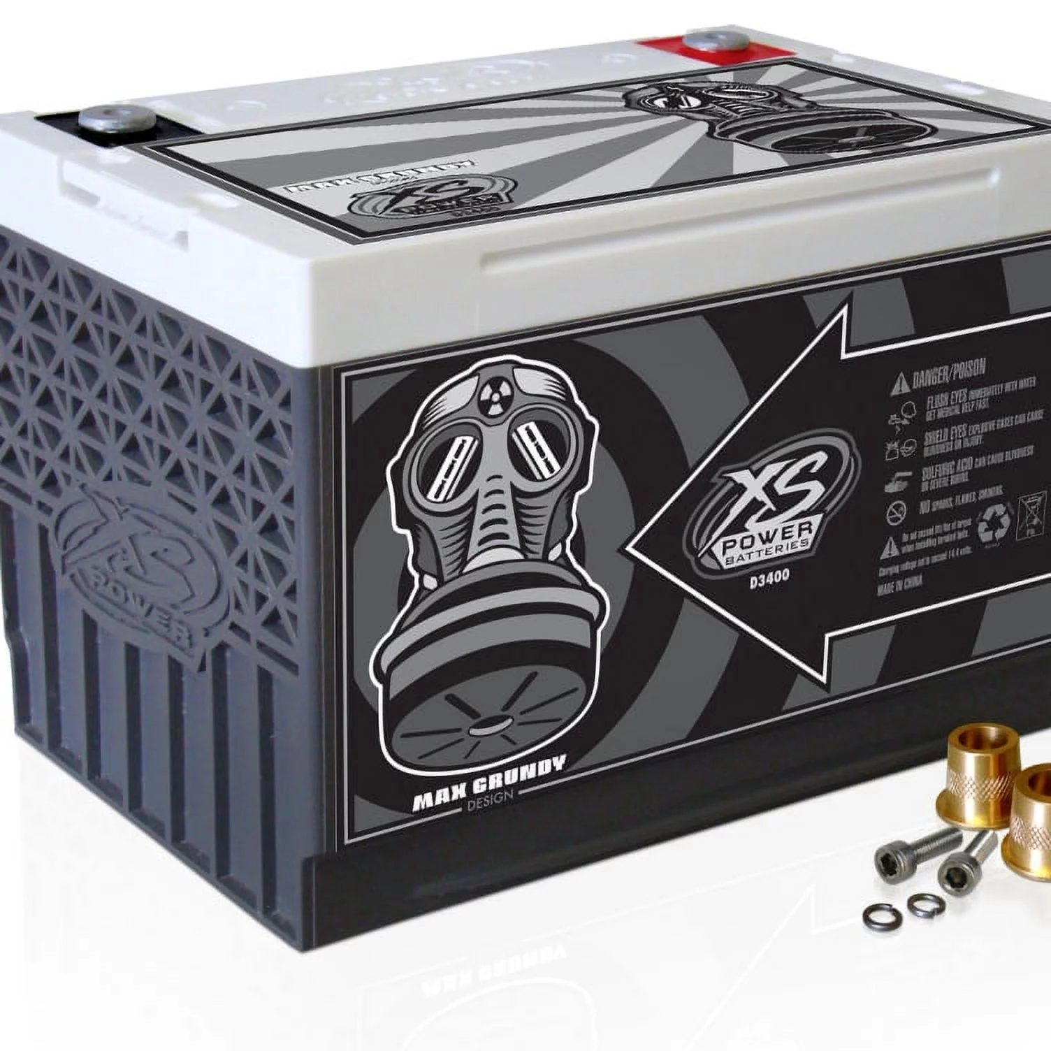 XS Power 12V BCI Group 34R AGM 4000W 3300A Car Battery with Terminal Bolt D3400 - Inhomebuy
