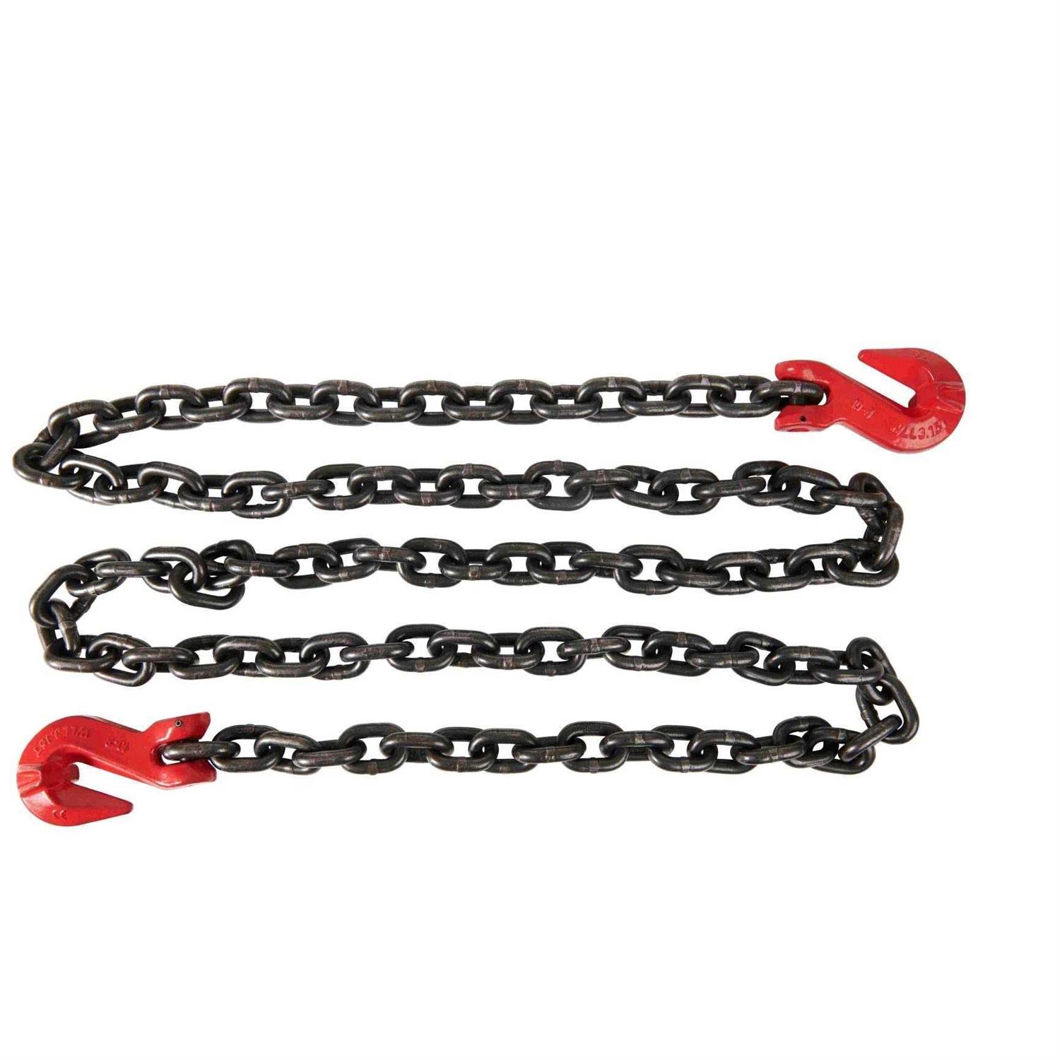 Mytee Products 3/8 Inch x G80 Transport Binder Chain with Clevis Grab Hooks - Inhomebuy