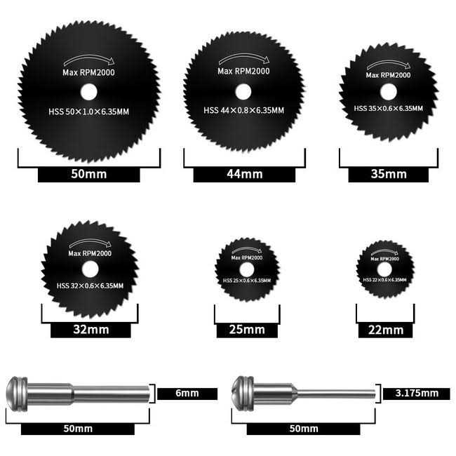 Cutting Wheel Set for Dremel Rotary Tool HSS Circular Saw Blades - Inhomebuy