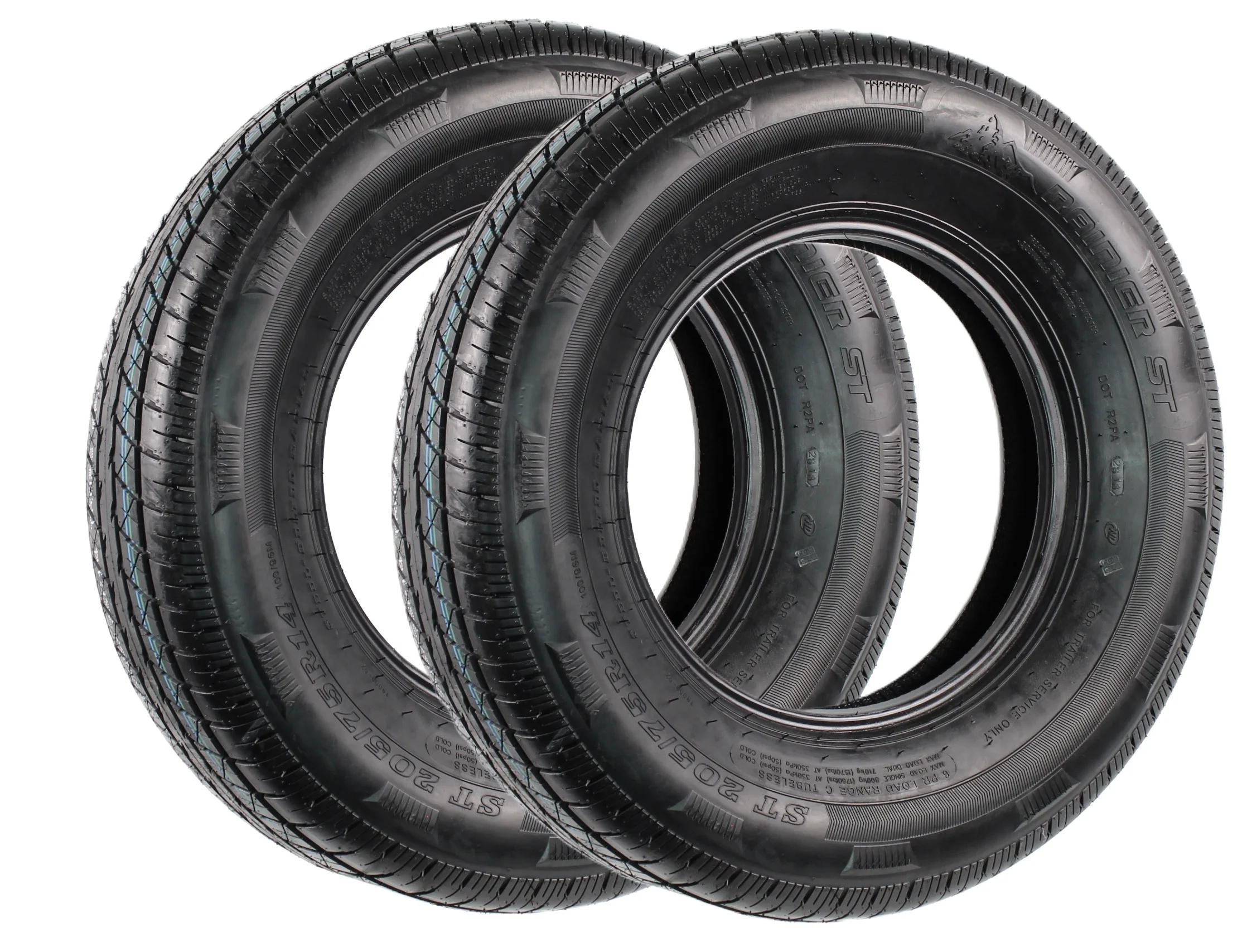 Two Rainier Radial ST205/75R14 Trailer Tires Load Range C 1760# 205/75 R 14 Tire - Inhomebuy