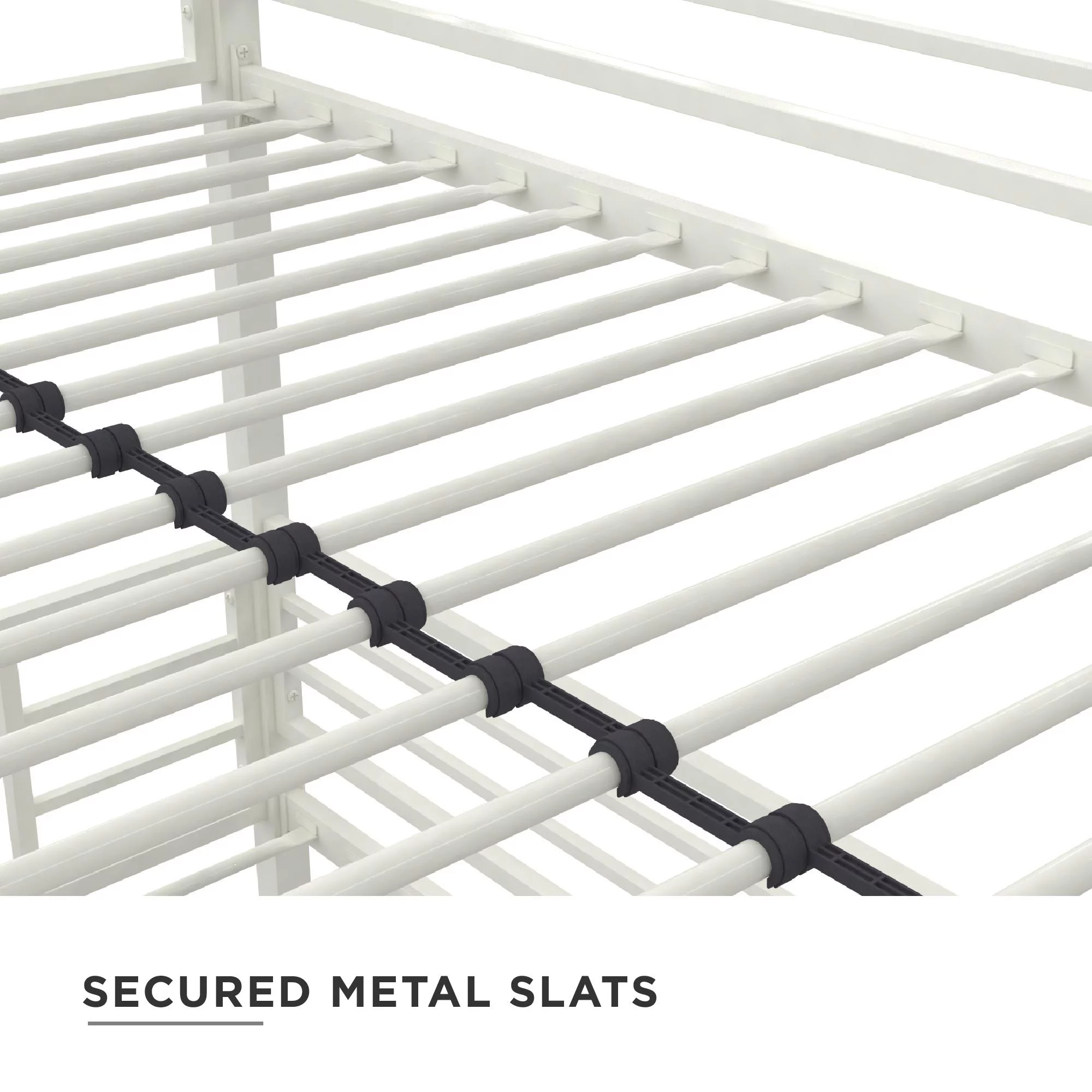 Your Zone June Triple Twin Metal Bunk Bed, Black - Inhomebuy