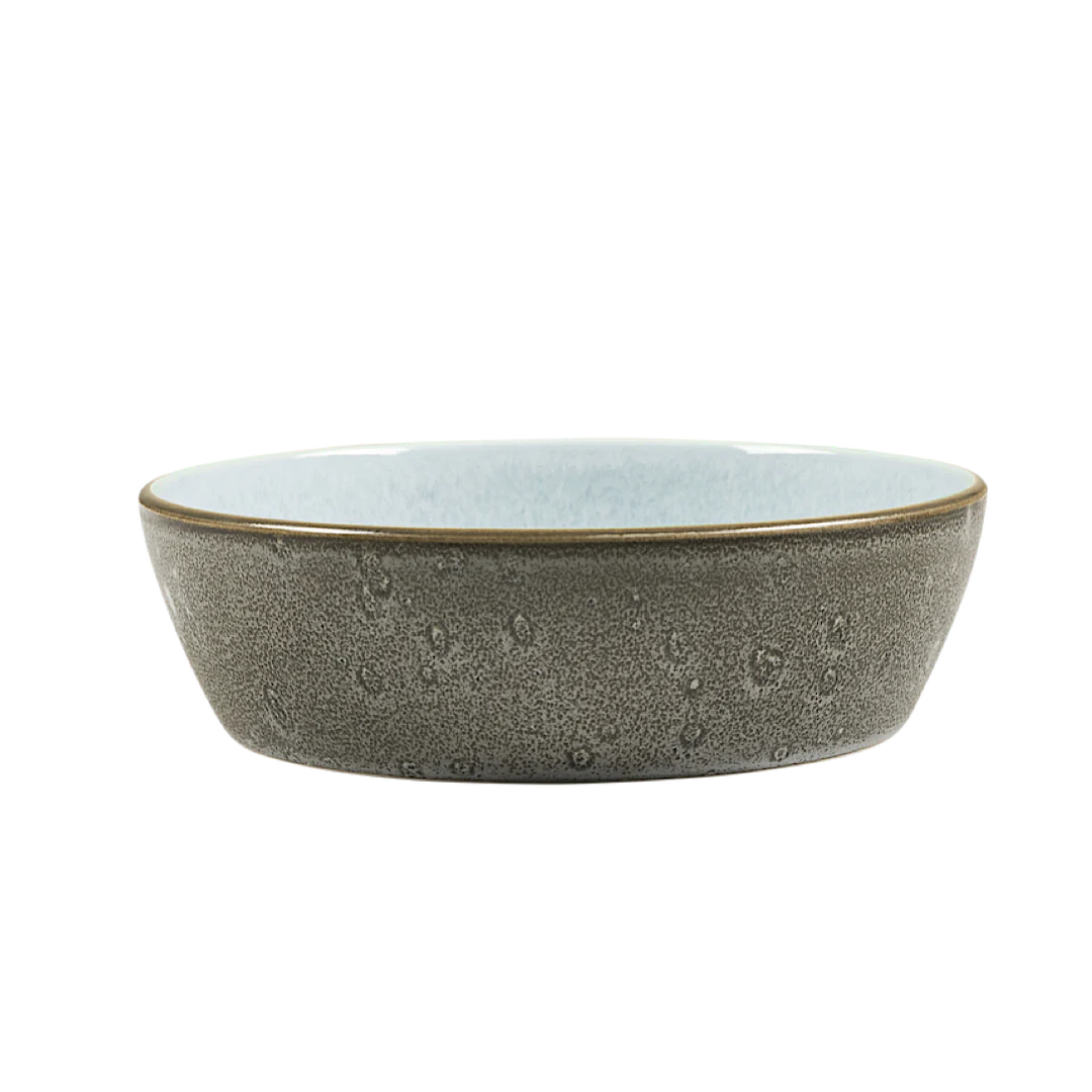 Stoneware Soup Bowl 18 cm Grey /Blue - Inhomebuy