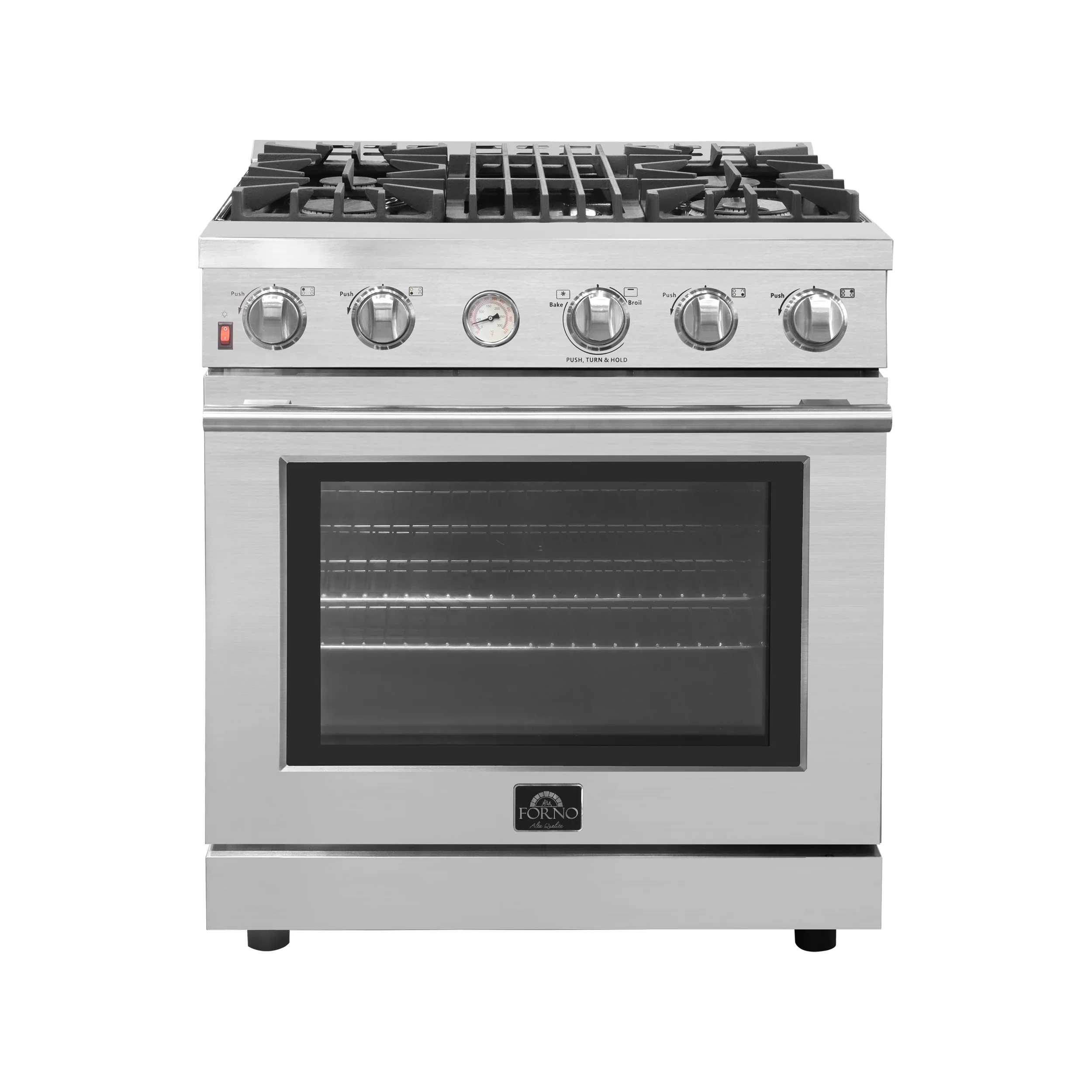 Forno Alta Qualita 30 In. 4.62 cu. ft. Pro-Style Gas Range in Stainless Steel, FFSGS6228-30S - Inhomebuy