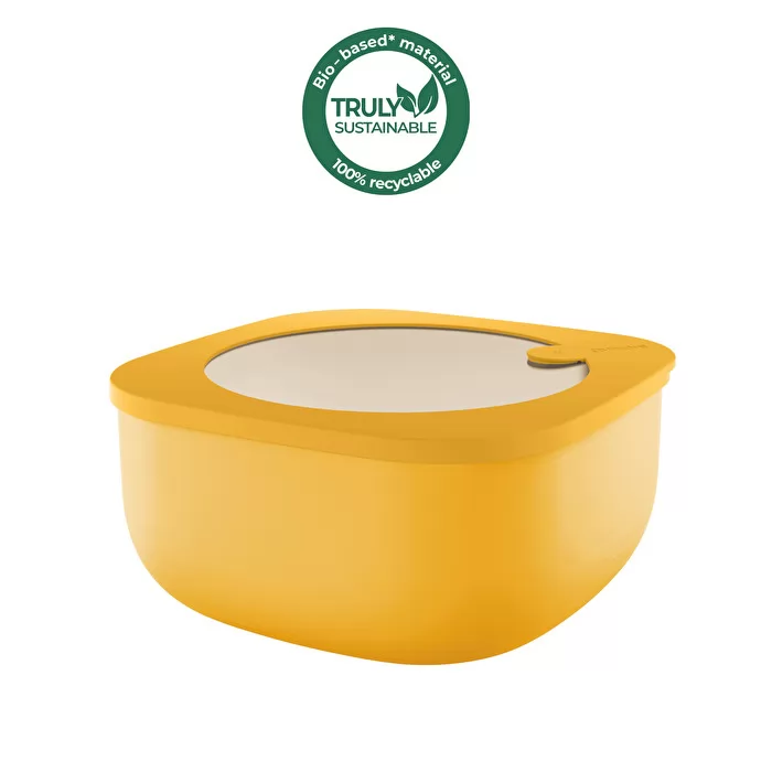 L STORE&MORE - Shallow airtight fridge/freezer/microwave containers 1900cc Mango Yellow - Inhomebuy