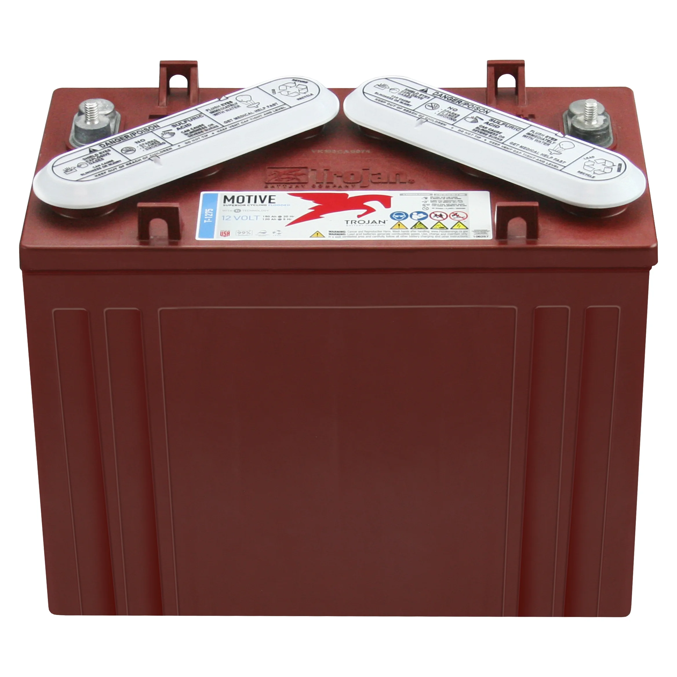 Trojan T-1275 12V 150Ah Flooded Lead Acid GC12 Deep Cycle Battery x2 - Inhomebuy
