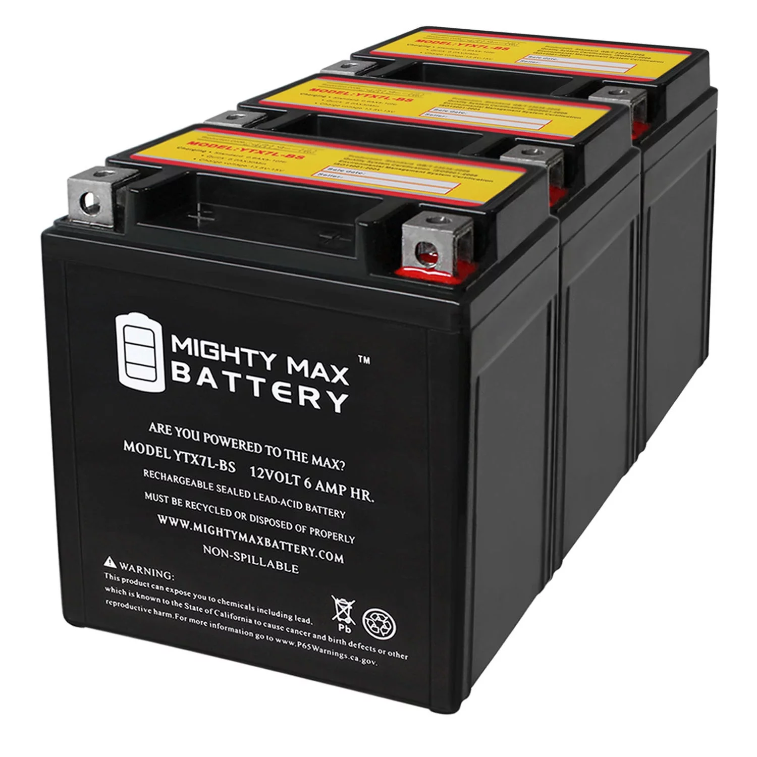 YTX7L-BS -12 Volt 6 AH, 100 CCA, Rechargeable Maintenance Free SLA AGM Motorcycle Battery - Inhomebuy