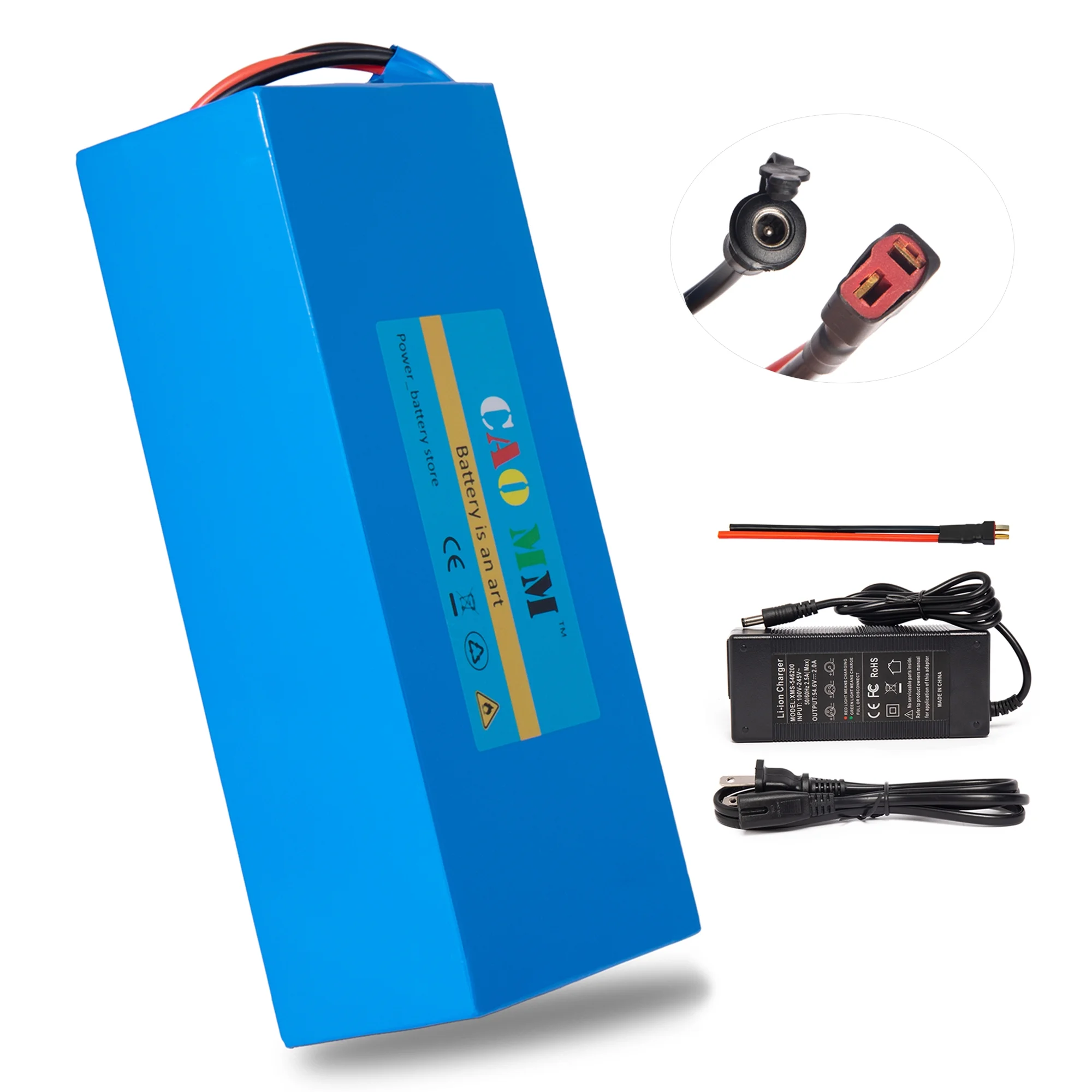48V 10Ah Ebike Battery with Charger XT90 48V Scooter Lithium Battery for 1000W Electric Bike Motor - Inhomebuy