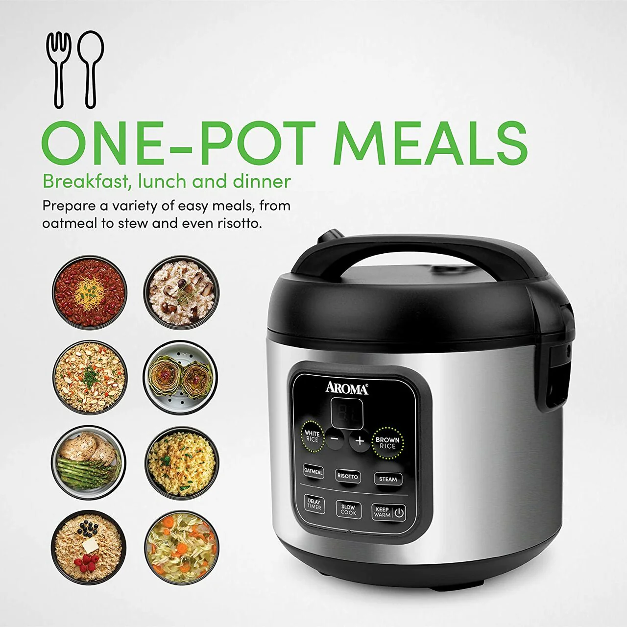 Aroma Rice Cooker 4 Cups, s/s, Digital | ARC-994SB - Inhomebuy